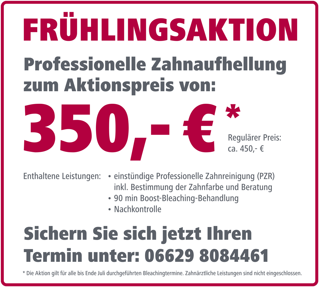 Bleaching-Aktion | Zahnaufhellung 49,- Euro